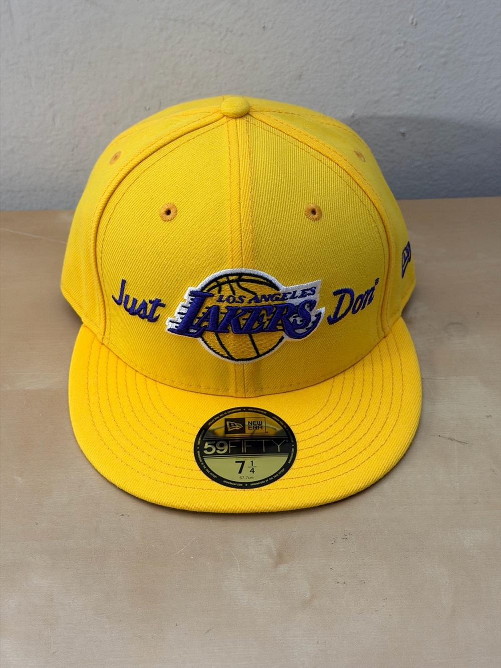 NEW Just Don x New Era LA Lakers 59FIFTY Fitted Hat Yellow 7 1/4 60229014